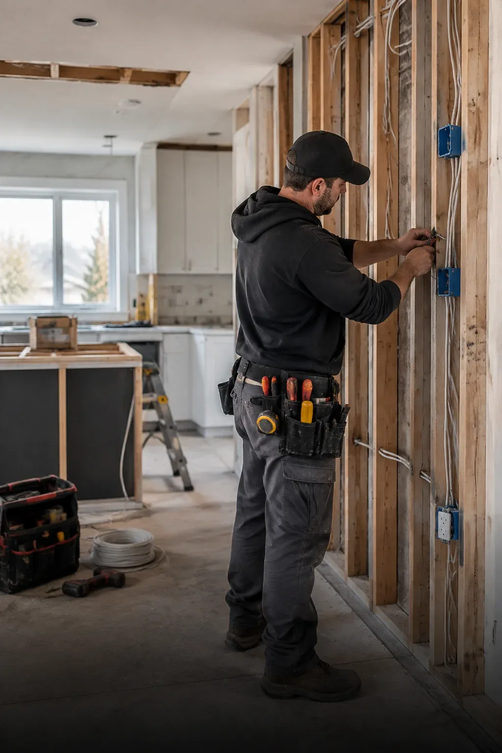 Electrical work being planned during a renovation in Waterloo